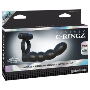 Fantasy C-ringz Posable Partner Double Penetrator Black