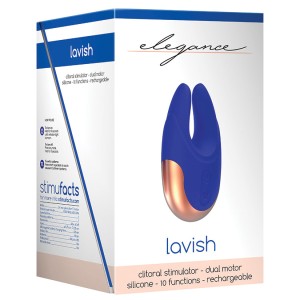 Elegance Lavish  Dual Motor Clitoral Stimulator-blue