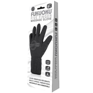 Fukuoku Five Finger Massage Glove-black Left Hand