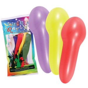 Naughty Party Balloons Penis 8 Pack Assorted Colors