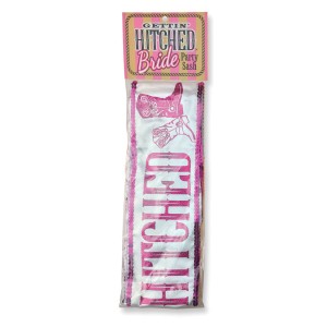 Gettin Hitched Bride Party Sash Sparkle Pink