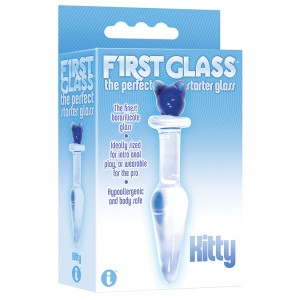 The 9s First Glass Kitty Love Glass Butt Plug-blue