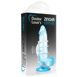 Doctor Loves Zinger Vibrating Cock Cage-blue