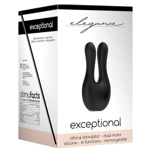 Elegance Exceptional Dual Motor Clitoral Stimulator- Black
