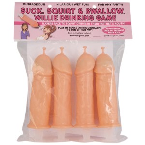 Suck, Squirt, & Swallow Willie Drinking Game 4 Pack