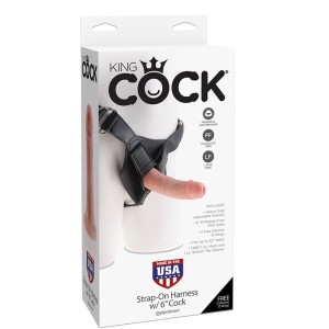 King Cock Strap On Harness With 6 Inch Cock Light