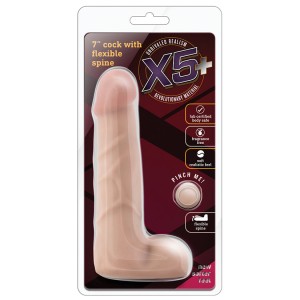X5 7 Inch Cock With Flexible Spine Natural