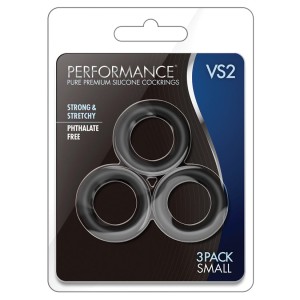 Performance Vs2 Pure Premium Silicone Cockrings Small Black