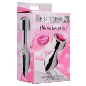 Booty Sparks Weighted Base Aluminum Plug Pink Gem-large
