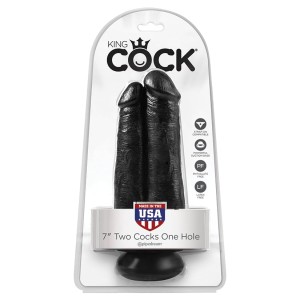 King Cock Two Cocks One Hole-black 7    [regular Price 20.00]