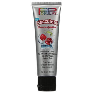 For Play Succulent Cherries Jubilee Flavored Water Based Lubricant 2.2 Fl. Oz. / 65 Ml