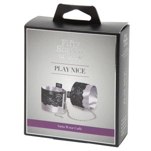 Fifty Shades Of Grey Play Nice Satin & Lace Wrist Cuffs