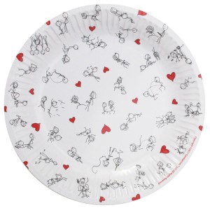 Stick Figure Style 7 Inch Plates 8 Pack