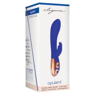 Elegance Opulent Heating Rabbit Vibrator-blue 7.75
