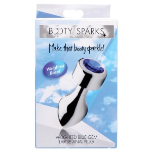 Booty Sparks Weighted Base Aluminum Plug Blue Gem-large