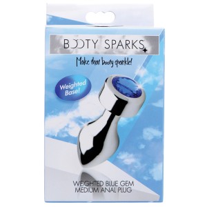 Booty Sparks Weighted Base Aluminum Plug Blue Gem-medium