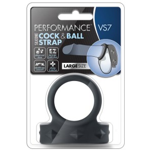 Performance Vs7 Silicone Cock & Ball Strap  Large Black