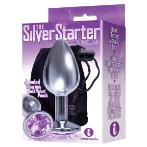 The 9s The Silver Starter Bejeweled Stainless Steel Plug Violet
