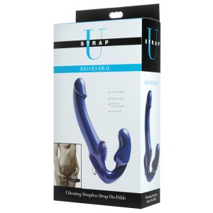 Revolver Ii Vibrating Strapless Strap On Dildo  Blue