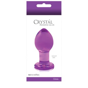 Crystal Premium Glass Plug Medium Clear Purple