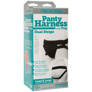 Vac- U- Lock Panty Harness With Plug Dual Strap  L/ Xl