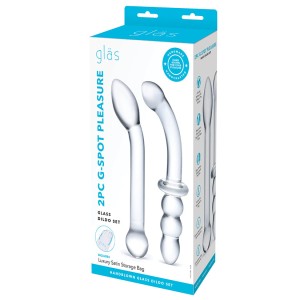 Glas G-spot Pleausre Dildo Set-clear