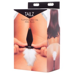 Fluffer Bunny Tail Glass Anal Plug