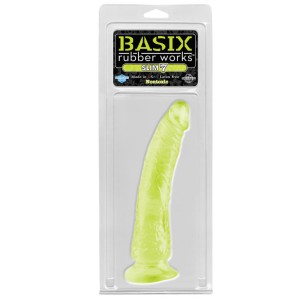 Basix Rubber Works Slim 7 Inch Suction Cup Glow In The Dark