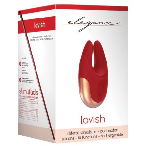 Elegance Lavish Dual Motor Clitoral Stimulator-red
