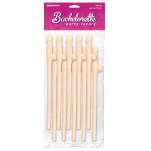 Bachelorette Party Favors 10 Dicky Sipping Straws Light