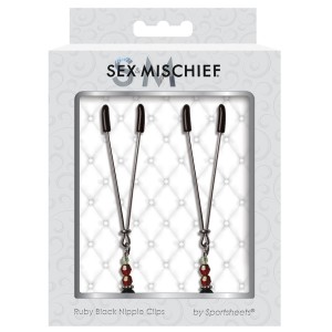 Sex And Mischief Ruby Black Nipple Clips