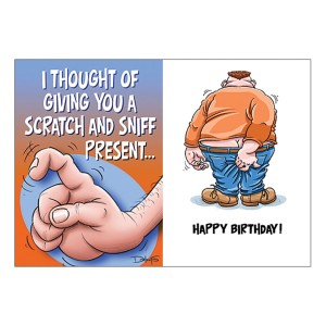 Greeting Card B-day Giving You Scratch And Sniff Present