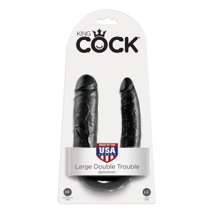 King Cock U-shaped Large Double Trouble-black    [regular Price 23.00]