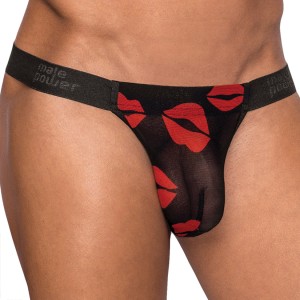 Kiss Me Micro Thong V Small/ Medium Sheer  Lips
