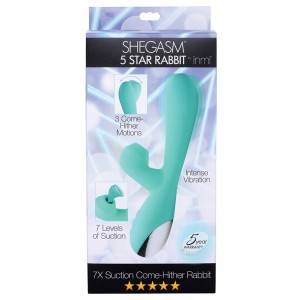 Shegasm 5 Star Rabbit-7x Suction Come Hither Rabbit-teal