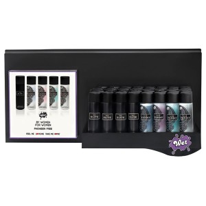 Wet Elite & Elite Femme (right) Slat Wall Shelf Display (40) Assorted 3oz