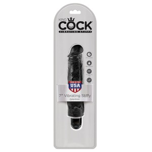 King Cock 7 Vibrating Stiffy Black