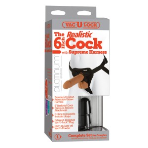Vac-u-lock-realistic Cock W/harness-brown 6
