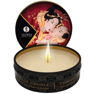 Shunga Mini Massage Candle-sparkling Strawberry Wine 1oz