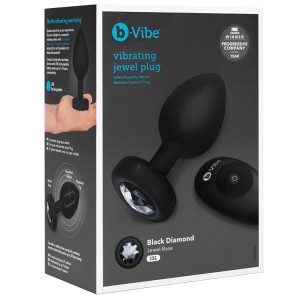 B-vibe Vibrating Jewel Plug-black 2xl