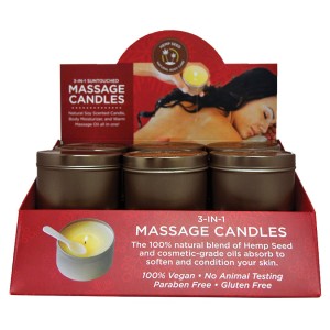 Earthly Body Holiday Christmas 2017 Massage Candle Display