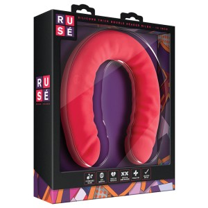 Ruse Silicone Double Headed Dildo-cerise 18