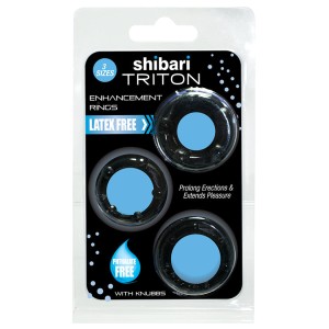 Shibari Triton Enhancement Rings Pleasure Rings-black (3 Pack)