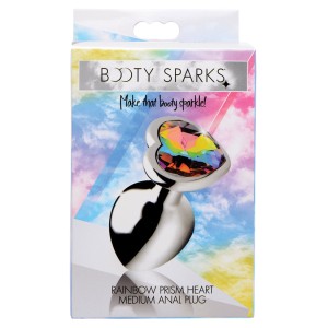 Booty Sparks Rainbow Prism Heart Anal Plug-medium