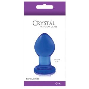 Crystal Premium Glass Plug Small Clear Blue