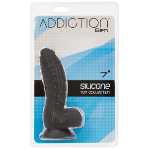 Addiction Ben 7 Dildo With Balls Black