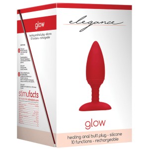 Elegance Glow Heating Anal Butt Plug-red