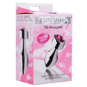 Booty Sparks Weighted Base Aluminum Plug Pink Gem-small