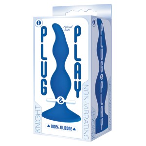 The 9s Plug & Play Knight Anal Plug-blue