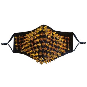Neva Nude Studded Triple Layer Face Mask-gold